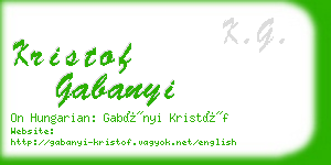 kristof gabanyi business card